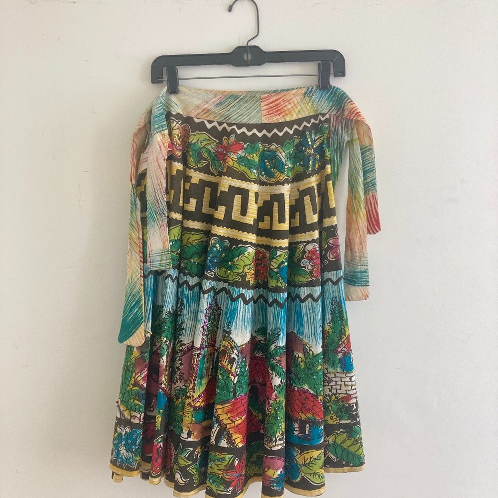Vintage Hand-Painted Mexican Skirt, size M